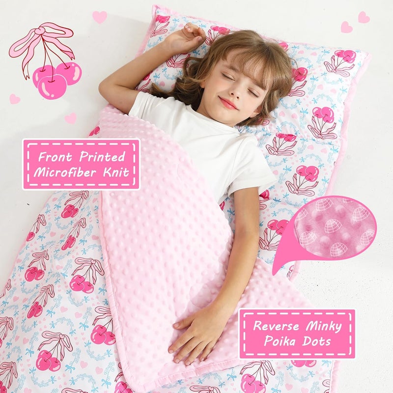 lasoftan Toddler Nap Mat with Pillow and Blanket, Extra Large Rolled Napping Mats,Slumber Bags for Boys Girls,Kids Sleeping Bag for Daycare, Preschool Travel Camping - Image 2